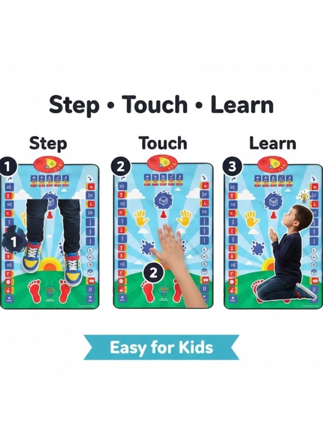 Lukadah Electronic Kids Educational Prayer Mat for Muslim Children – Interactive Islamic Learning Prayer Rug with Sound, Touch Buttons & Step-by-Step Salah Guide – Islamic Namaz Prayer Mat for Boys & Girls, Quran Duas & Learning Mat for Kids - Image 4